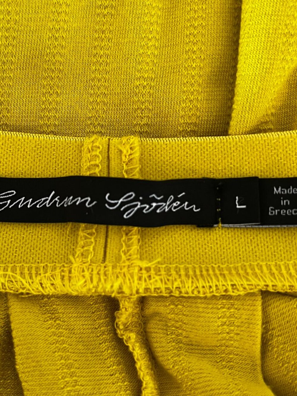 Gudrun Sjoden Woman's Yellow Ribbed Stretch Minimalist Maxi Skirt sz Lr - Picture 4 of 8